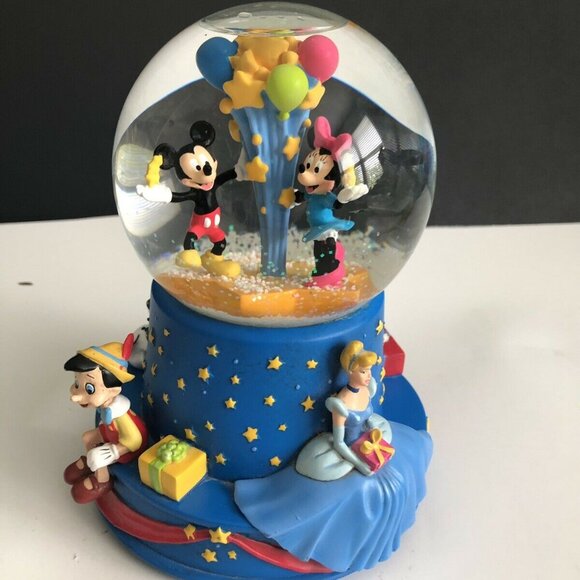 Hallmark’s WALT DISNEY 100th Musical Birthday Snow Globe Minnie Mickey - Picture 1 of 8